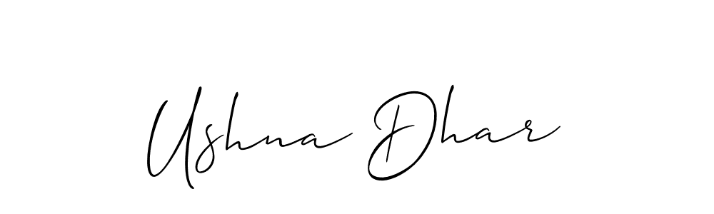 Ushna Dhar stylish signature style. Best Handwritten Sign (Allison_Script) for my name. Handwritten Signature Collection Ideas for my name Ushna Dhar. Ushna Dhar signature style 2 images and pictures png