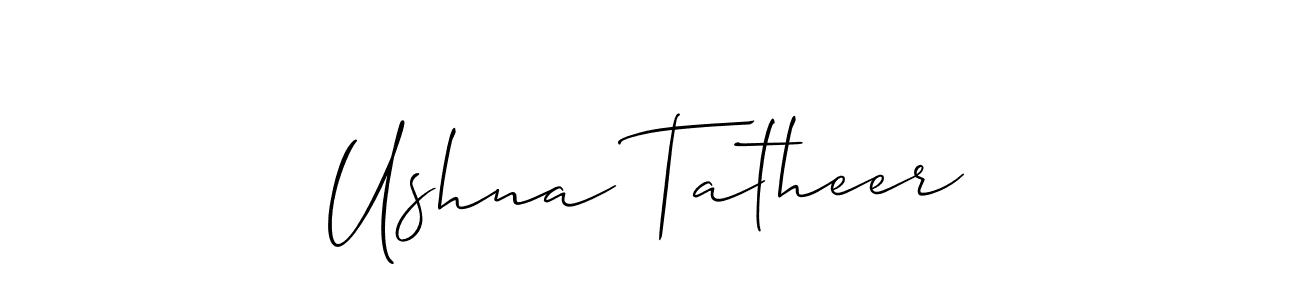 How to Draw Ushna Tatheer signature style? Allison_Script is a latest design signature styles for name Ushna Tatheer. Ushna Tatheer signature style 2 images and pictures png