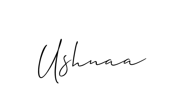 The best way (Allison_Script) to make a short signature is to pick only two or three words in your name. The name Ushnaa include a total of six letters. For converting this name. Ushnaa signature style 2 images and pictures png