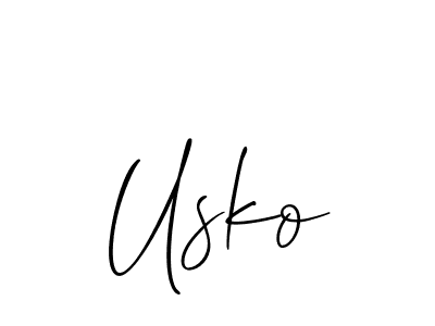 You should practise on your own different ways (Allison_Script) to write your name (Usko) in signature. don't let someone else do it for you. Usko signature style 2 images and pictures png