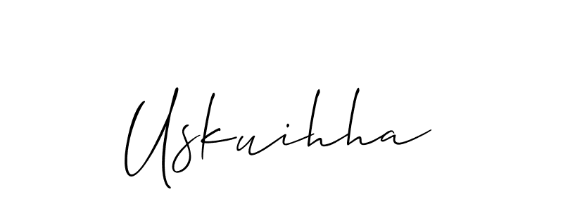 You can use this online signature creator to create a handwritten signature for the name Uskuihha. This is the best online autograph maker. Uskuihha signature style 2 images and pictures png