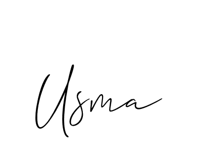 Make a beautiful signature design for name Usma. With this signature (Allison_Script) style, you can create a handwritten signature for free. Usma signature style 2 images and pictures png