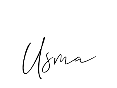 Make a beautiful signature design for name Usma. With this signature (Allison_Script) style, you can create a handwritten signature for free. Usma signature style 2 images and pictures png