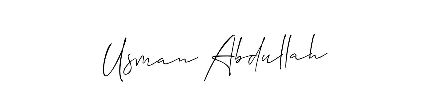 Use a signature maker to create a handwritten signature online. With this signature software, you can design (Allison_Script) your own signature for name Usman Abdullah. Usman Abdullah signature style 2 images and pictures png
