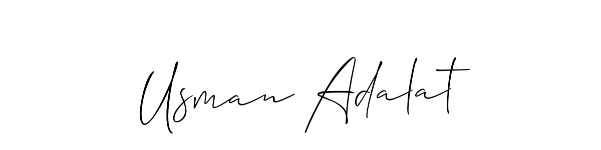 Similarly Allison_Script is the best handwritten signature design. Signature creator online .You can use it as an online autograph creator for name Usman Adalat. Usman Adalat signature style 2 images and pictures png
