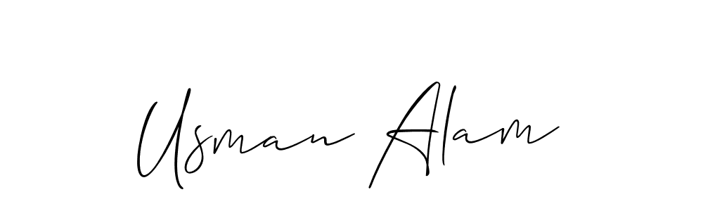 Also we have Usman Alam name is the best signature style. Create professional handwritten signature collection using Allison_Script autograph style. Usman Alam signature style 2 images and pictures png