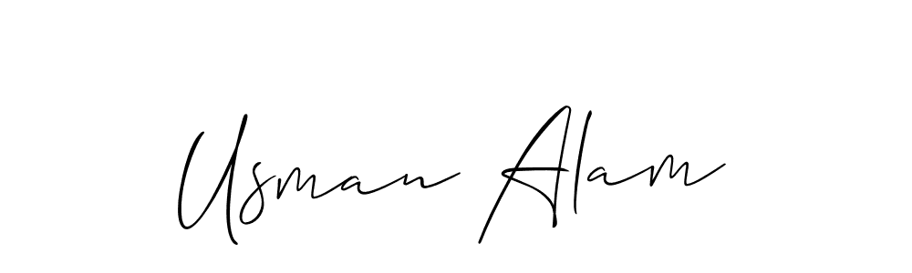 Design your own signature with our free online signature maker. With this signature software, you can create a handwritten (Allison_Script) signature for name Usman Alam. Usman Alam signature style 2 images and pictures png