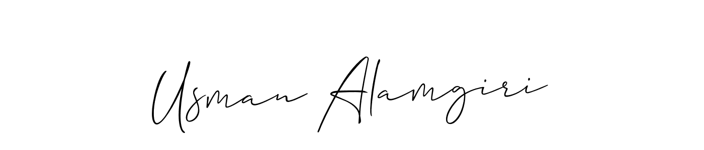 Make a short Usman Alamgiri signature style. Manage your documents anywhere anytime using Allison_Script. Create and add eSignatures, submit forms, share and send files easily. Usman Alamgiri signature style 2 images and pictures png