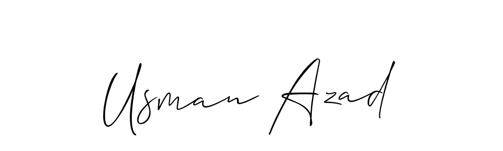 Make a short Usman Azad signature style. Manage your documents anywhere anytime using Allison_Script. Create and add eSignatures, submit forms, share and send files easily. Usman Azad signature style 2 images and pictures png