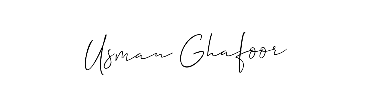 Make a beautiful signature design for name Usman Ghafoor. With this signature (Allison_Script) style, you can create a handwritten signature for free. Usman Ghafoor signature style 2 images and pictures png