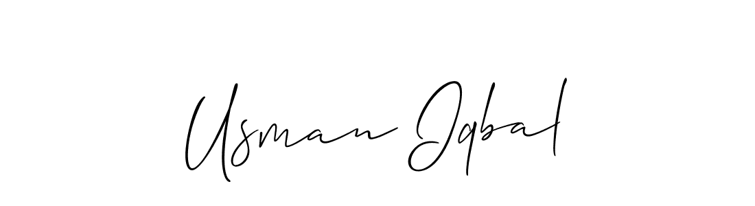 if you are searching for the best signature style for your name Usman Iqbal. so please give up your signature search. here we have designed multiple signature styles  using Allison_Script. Usman Iqbal signature style 2 images and pictures png