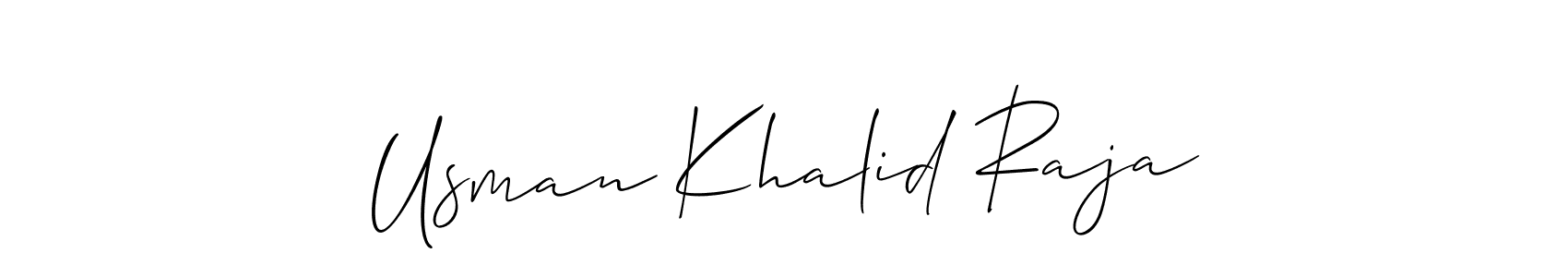 Design your own signature with our free online signature maker. With this signature software, you can create a handwritten (Allison_Script) signature for name Usman Khalid Raja. Usman Khalid Raja signature style 2 images and pictures png