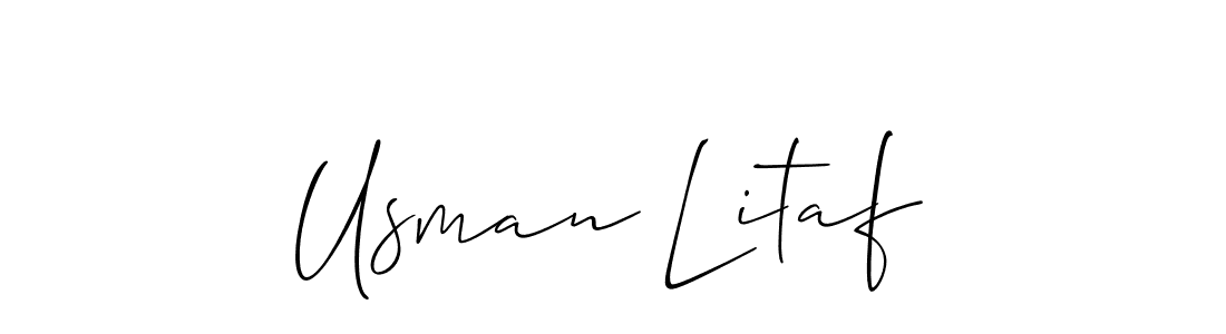 This is the best signature style for the Usman Litaf name. Also you like these signature font (Allison_Script). Mix name signature. Usman Litaf signature style 2 images and pictures png