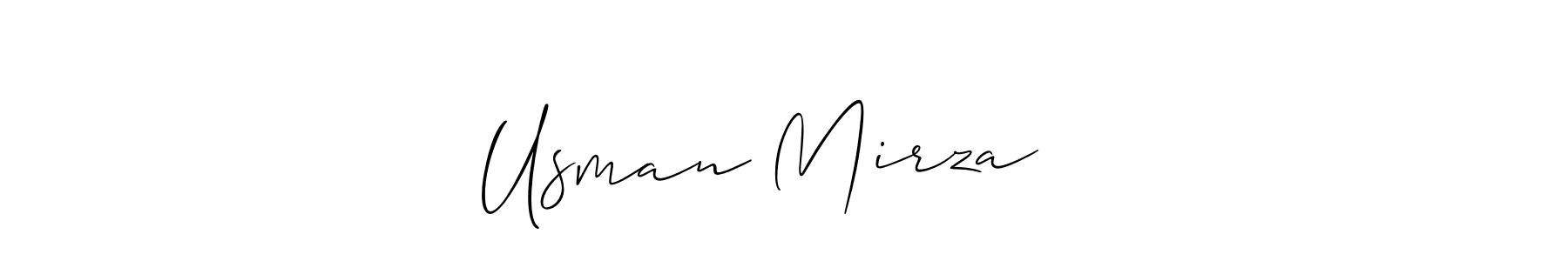 How to make Usman Mirza ❤️ name signature. Use Allison_Script style for creating short signs online. This is the latest handwritten sign. Usman Mirza ❤️ signature style 2 images and pictures png