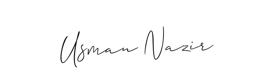 Also we have Usman Nazir name is the best signature style. Create professional handwritten signature collection using Allison_Script autograph style. Usman Nazir signature style 2 images and pictures png