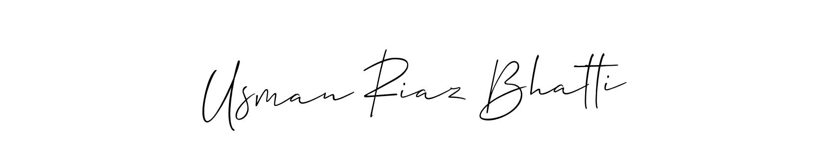 Also we have Usman Riaz Bhatti name is the best signature style. Create professional handwritten signature collection using Allison_Script autograph style. Usman Riaz Bhatti signature style 2 images and pictures png