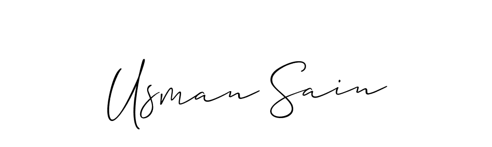 Use a signature maker to create a handwritten signature online. With this signature software, you can design (Allison_Script) your own signature for name Usman Sain. Usman Sain signature style 2 images and pictures png