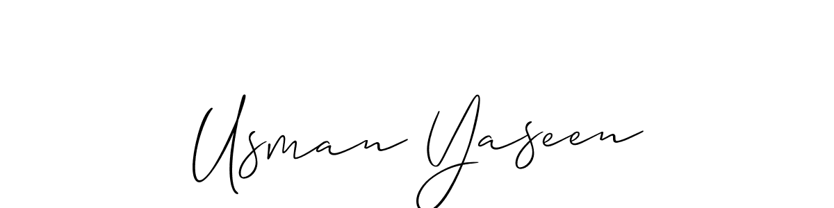 You should practise on your own different ways (Allison_Script) to write your name (Usman Yaseen) in signature. don't let someone else do it for you. Usman Yaseen signature style 2 images and pictures png