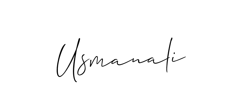 Make a beautiful signature design for name Usmanali. With this signature (Allison_Script) style, you can create a handwritten signature for free. Usmanali signature style 2 images and pictures png