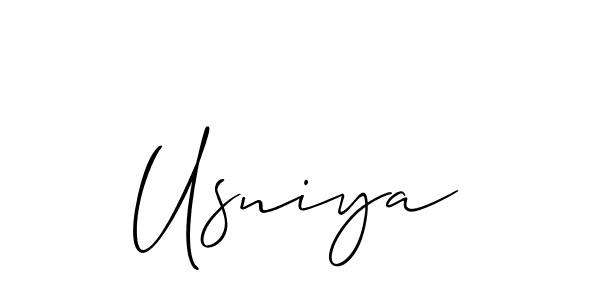 Also You can easily find your signature by using the search form. We will create Usniya name handwritten signature images for you free of cost using Allison_Script sign style. Usniya signature style 2 images and pictures png