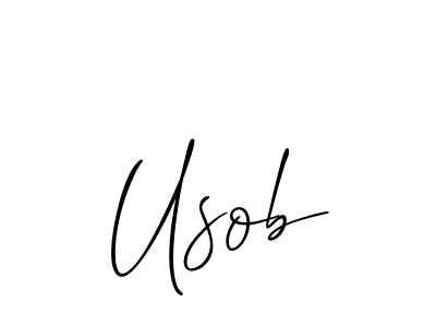 The best way (Allison_Script) to make a short signature is to pick only two or three words in your name. The name Usob include a total of six letters. For converting this name. Usob signature style 2 images and pictures png