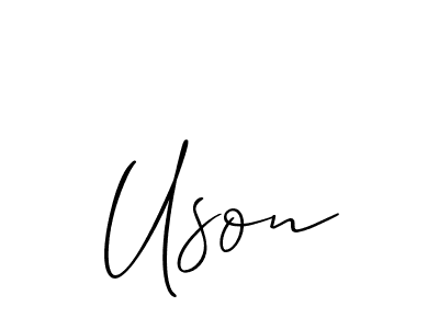 Similarly Allison_Script is the best handwritten signature design. Signature creator online .You can use it as an online autograph creator for name Uson. Uson signature style 2 images and pictures png