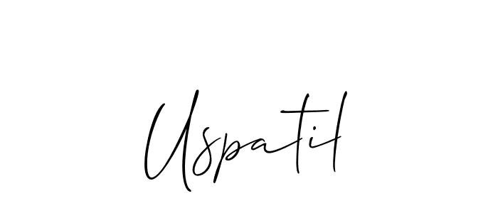 if you are searching for the best signature style for your name Uspatil. so please give up your signature search. here we have designed multiple signature styles  using Allison_Script. Uspatil signature style 2 images and pictures png