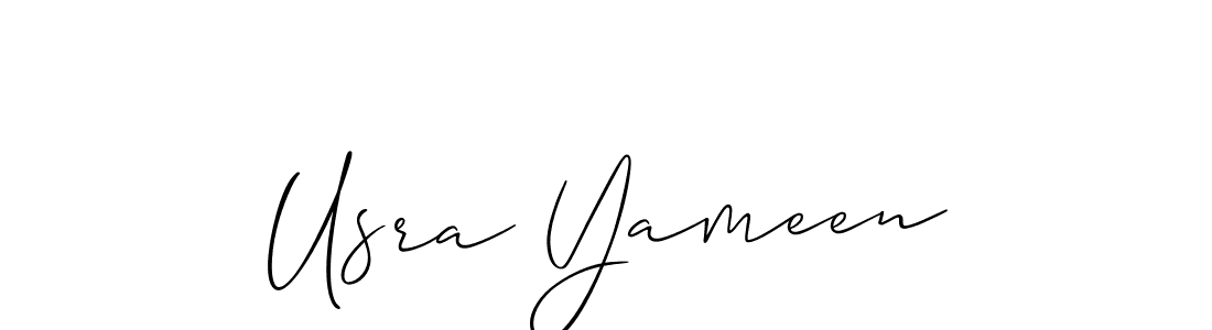 Usra Yameen stylish signature style. Best Handwritten Sign (Allison_Script) for my name. Handwritten Signature Collection Ideas for my name Usra Yameen. Usra Yameen signature style 2 images and pictures png