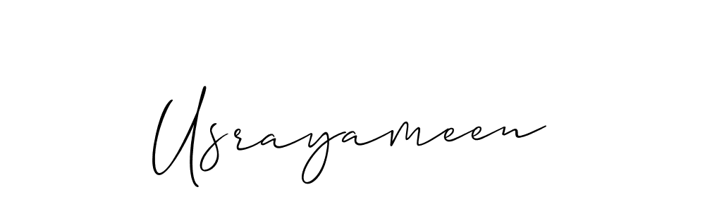 How to Draw Usrayameen signature style? Allison_Script is a latest design signature styles for name Usrayameen. Usrayameen signature style 2 images and pictures png