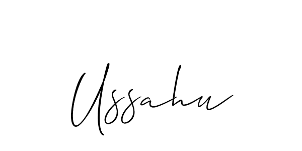 How to make Ussahu name signature. Use Allison_Script style for creating short signs online. This is the latest handwritten sign. Ussahu signature style 2 images and pictures png