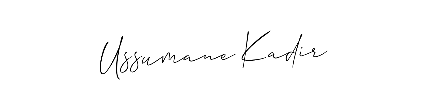 Use a signature maker to create a handwritten signature online. With this signature software, you can design (Allison_Script) your own signature for name Ussumane Kadir. Ussumane Kadir signature style 2 images and pictures png