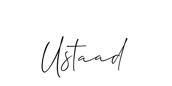 How to make Ustaad signature? Allison_Script is a professional autograph style. Create handwritten signature for Ustaad name. Ustaad signature style 2 images and pictures png