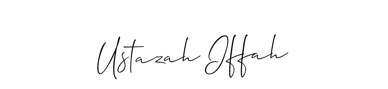 How to make Ustazah Iffah signature? Allison_Script is a professional autograph style. Create handwritten signature for Ustazah Iffah name. Ustazah Iffah signature style 2 images and pictures png