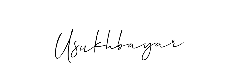 Use a signature maker to create a handwritten signature online. With this signature software, you can design (Allison_Script) your own signature for name Usukhbayar. Usukhbayar signature style 2 images and pictures png