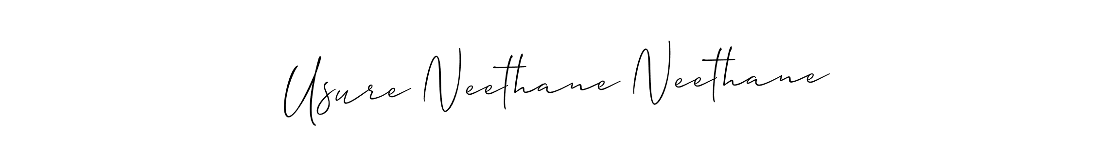 Allison_Script is a professional signature style that is perfect for those who want to add a touch of class to their signature. It is also a great choice for those who want to make their signature more unique. Get Usure Neethane Neethane name to fancy signature for free. Usure Neethane Neethane signature style 2 images and pictures png