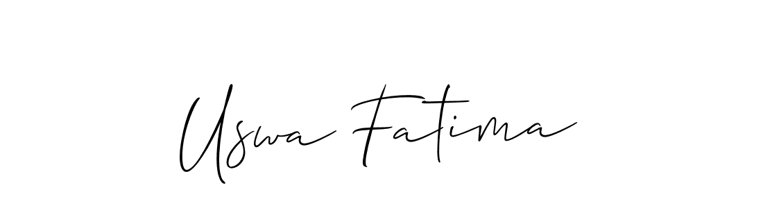The best way (Allison_Script) to make a short signature is to pick only two or three words in your name. The name Uswa Fatima include a total of six letters. For converting this name. Uswa Fatima signature style 2 images and pictures png