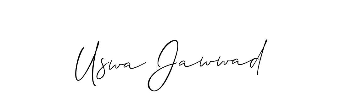 How to make Uswa Jawwad name signature. Use Allison_Script style for creating short signs online. This is the latest handwritten sign. Uswa Jawwad signature style 2 images and pictures png