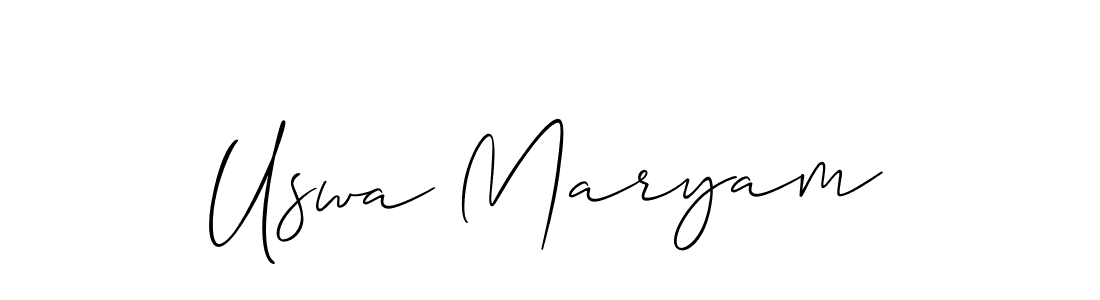 Similarly Allison_Script is the best handwritten signature design. Signature creator online .You can use it as an online autograph creator for name Uswa Maryam. Uswa Maryam signature style 2 images and pictures png