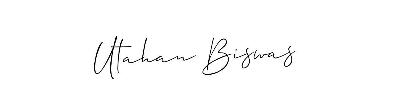 How to Draw Utahan Biswas signature style? Allison_Script is a latest design signature styles for name Utahan Biswas. Utahan Biswas signature style 2 images and pictures png