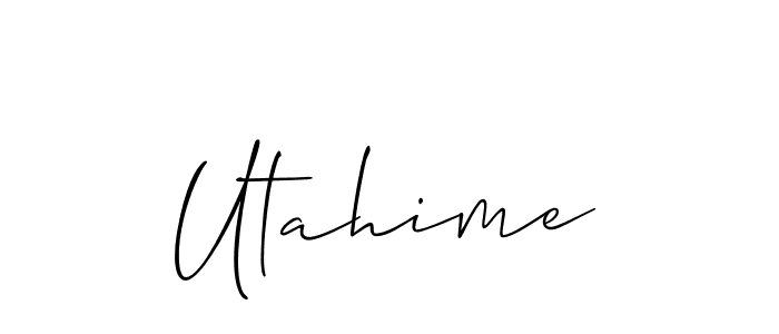 Best and Professional Signature Style for Utahime. Allison_Script Best Signature Style Collection. Utahime signature style 2 images and pictures png