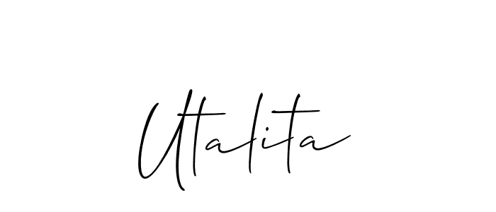 Check out images of Autograph of Utalita name. Actor Utalita Signature Style. Allison_Script is a professional sign style online. Utalita signature style 2 images and pictures png