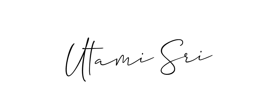 Make a beautiful signature design for name Utami Sri. With this signature (Allison_Script) style, you can create a handwritten signature for free. Utami Sri signature style 2 images and pictures png