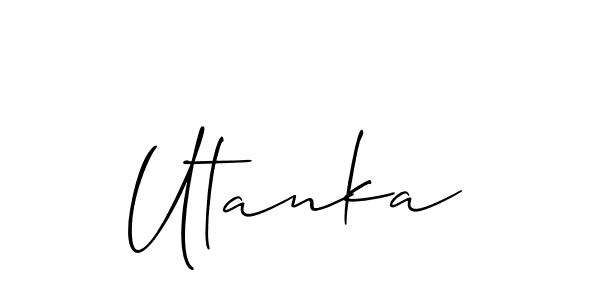 Utanka stylish signature style. Best Handwritten Sign (Allison_Script) for my name. Handwritten Signature Collection Ideas for my name Utanka. Utanka signature style 2 images and pictures png