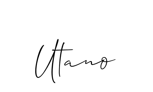 Use a signature maker to create a handwritten signature online. With this signature software, you can design (Allison_Script) your own signature for name Utano. Utano signature style 2 images and pictures png