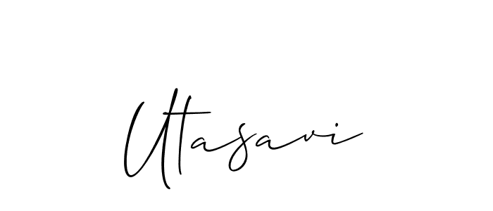 Make a beautiful signature design for name Utasavi. With this signature (Allison_Script) style, you can create a handwritten signature for free. Utasavi signature style 2 images and pictures png