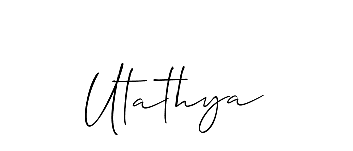 Utathya stylish signature style. Best Handwritten Sign (Allison_Script) for my name. Handwritten Signature Collection Ideas for my name Utathya. Utathya signature style 2 images and pictures png