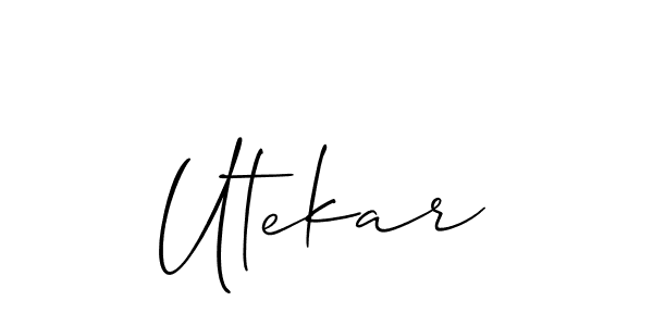 Design your own signature with our free online signature maker. With this signature software, you can create a handwritten (Allison_Script) signature for name Utekar. Utekar signature style 2 images and pictures png