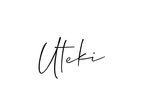 Uteki stylish signature style. Best Handwritten Sign (Allison_Script) for my name. Handwritten Signature Collection Ideas for my name Uteki. Uteki signature style 2 images and pictures png