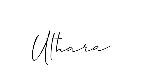 Make a beautiful signature design for name Uthara. With this signature (Allison_Script) style, you can create a handwritten signature for free. Uthara signature style 2 images and pictures png