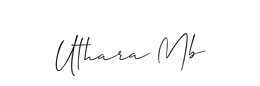 Make a beautiful signature design for name Uthara Mb. With this signature (Allison_Script) style, you can create a handwritten signature for free. Uthara Mb signature style 2 images and pictures png